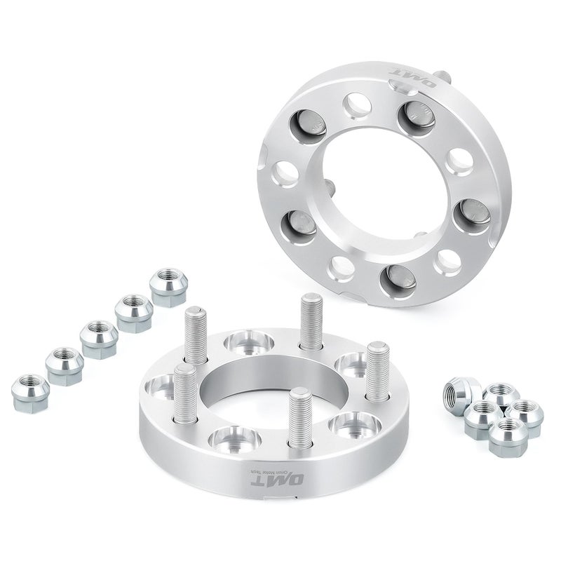 Orion Motor Tech 5x4.5 Wheel Spacers, 1 Inch Spacers with 1/2-20 Studs Compatible with Jeep Wrangler TJ YJ Grand Cherokee Ford Explorer Mustang Ranger, 82.5mm Center Bore Wheel Spacer Kit Set of 2 - Image 1